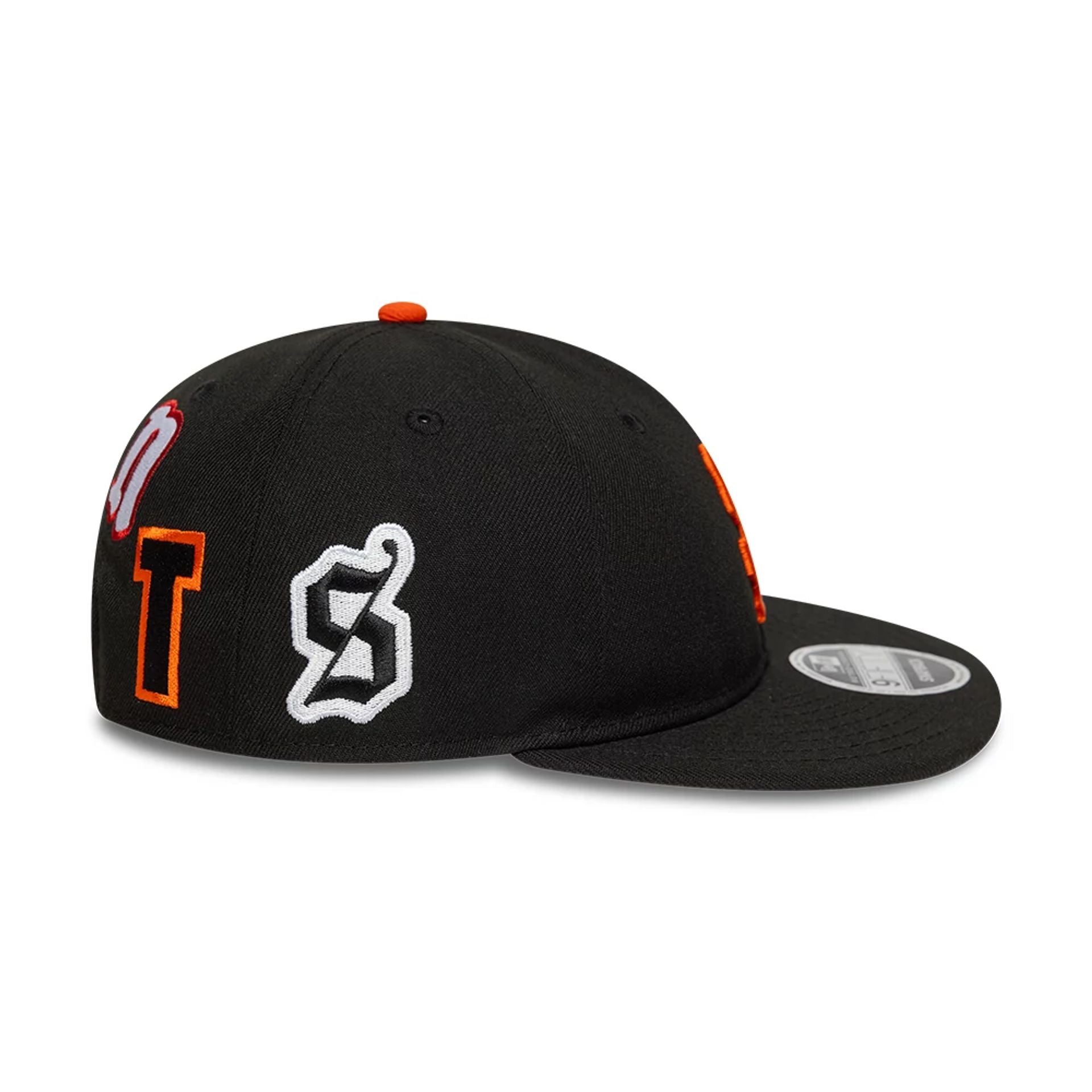 This is a San Francisco Giants MLB X Saint Mxxxxxx Black Retro Crown 9FIFTY Snapback Adjustable Cap 5