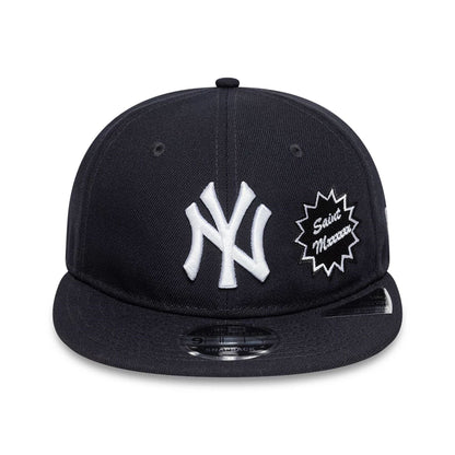 This is a New York Yankees MLB X Saint Mxxxxxx Navy Retro Crown 9FIFTY Snapback Adjustable Cap 2
