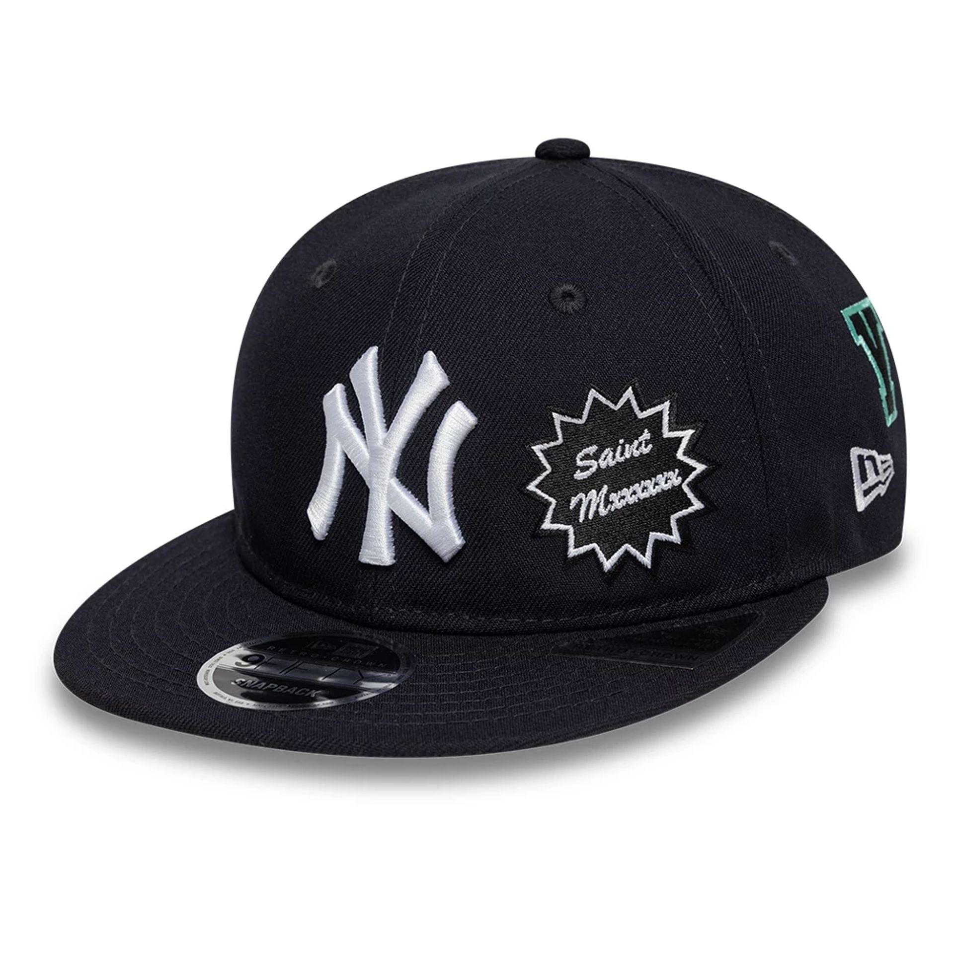 This is a New York Yankees MLB X Saint Mxxxxxx Navy Retro Crown 9FIFTY Snapback Adjustable Cap 1