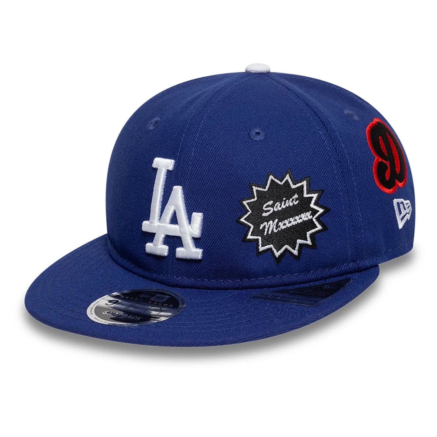 This is a LA Dodgers MLB X Saint Mxxxxxx Dark Blue Retro Crown 9FIFTY Snapback Adjustable Cap 1