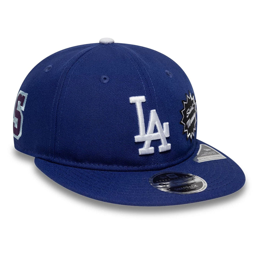 This is a LA Dodgers MLB X Saint Mxxxxxx Dark Blue Retro Crown 9FIFTY Snapback Adjustable Cap 3