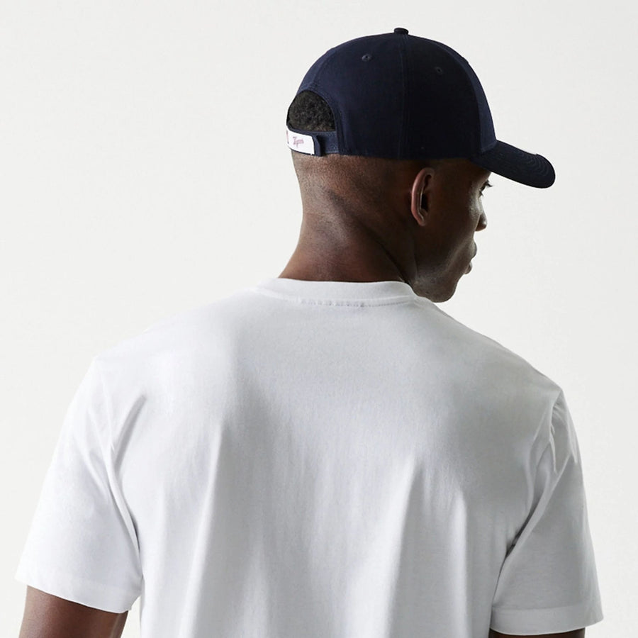 The Male model is wearing Detroit Tigers MLB Paisley White Oversized T-Shirt 5