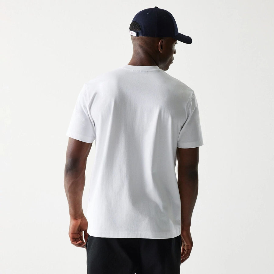 The Male model is wearing Detroit Tigers MLB Paisley White Oversized T-Shirt 2