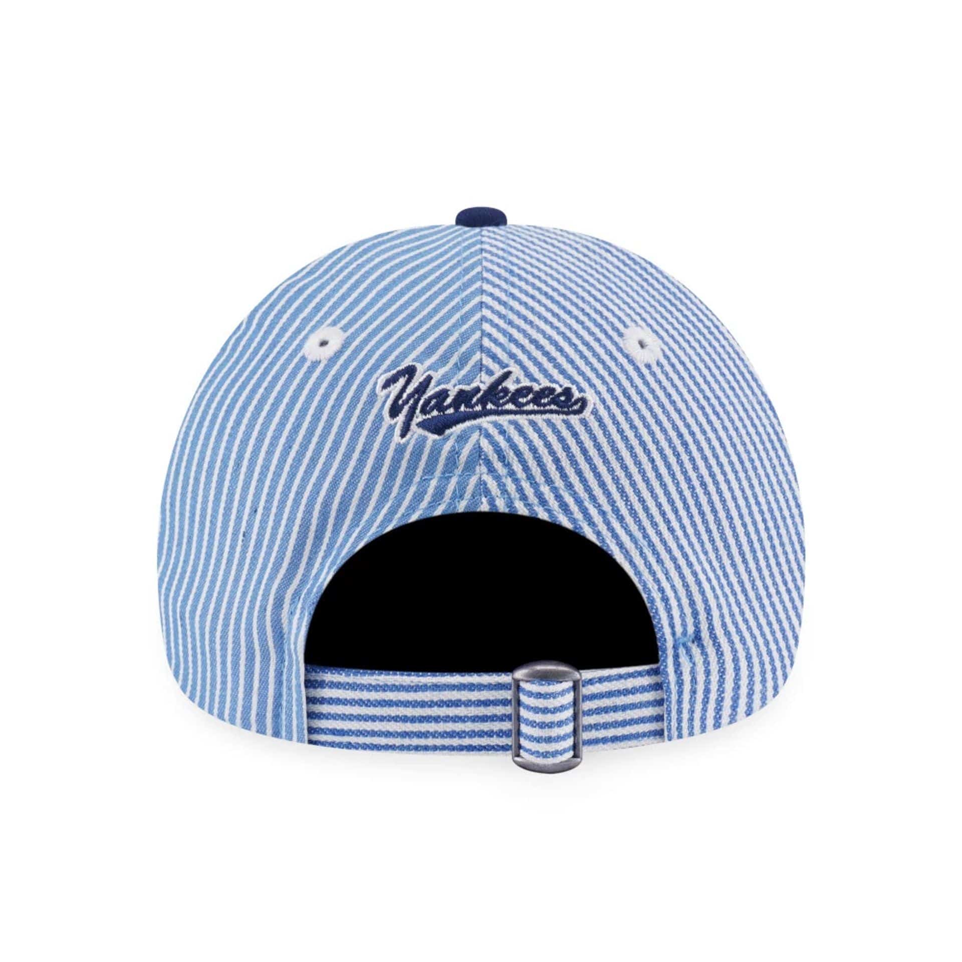 This is a New York Yankees MLB Patchwork Open Blue 9TWENTY Adjustable Cap 3