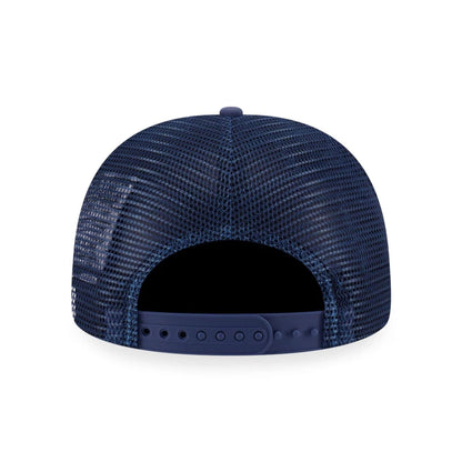 This is a New Era Basic Dark Blue 9FORTY A-Frame Trucker Adjustable Cap 3