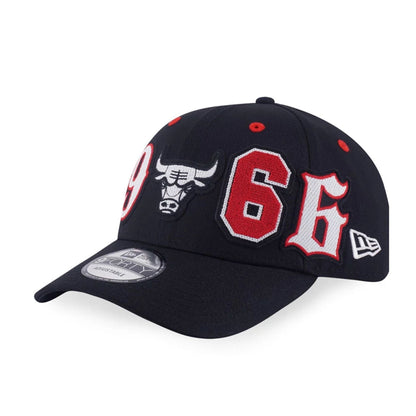 This is a Chicago Bulls NBA League Patch Black 9FORTY Adjustable Cap 1