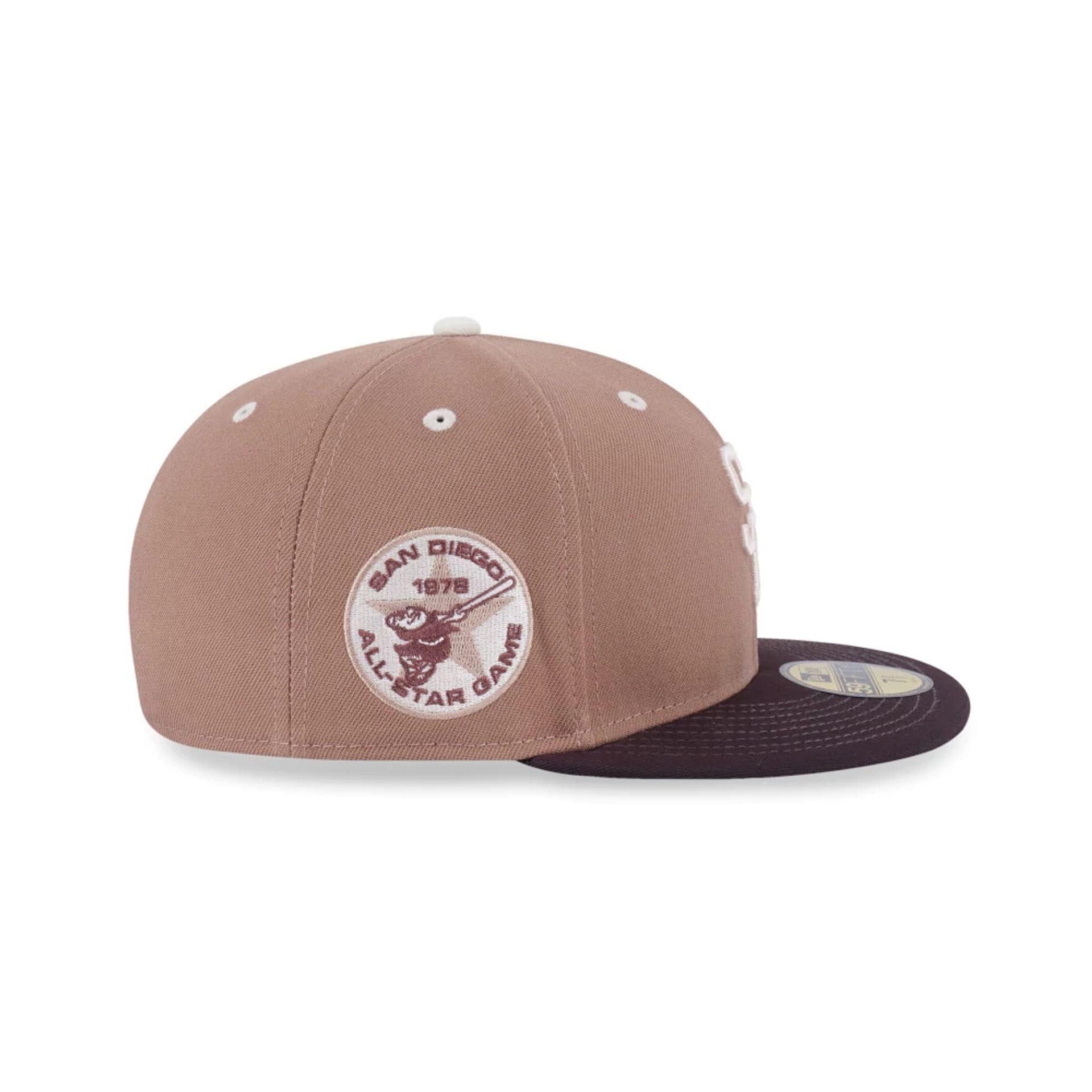 This is a San Diego Padres MLB Iced Latte Beige 59FIFTY Fitted Cap 3