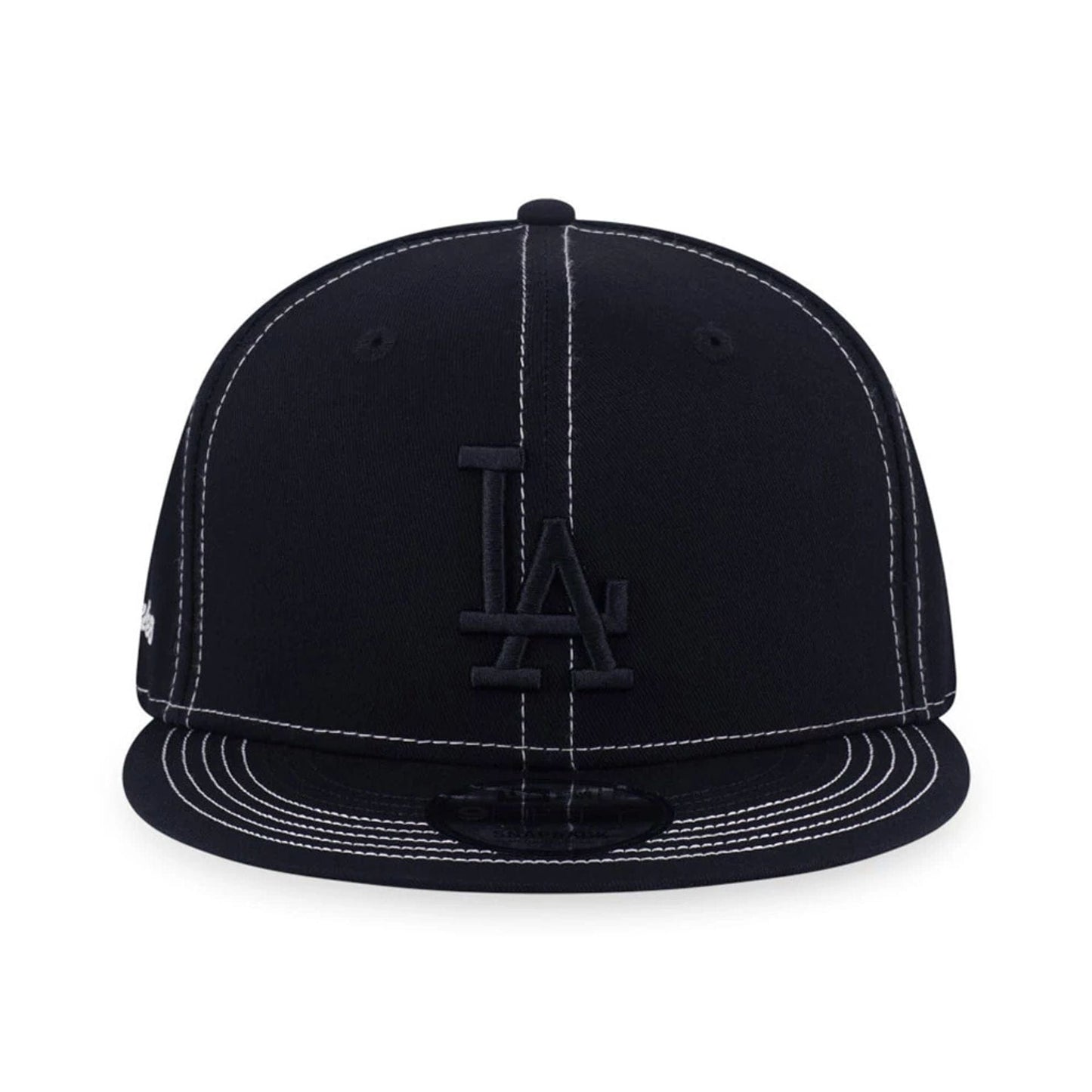 Pictured is this MLB Contrast Stitching LA Dodgers 9FIFTY Snapback cap in black. 2