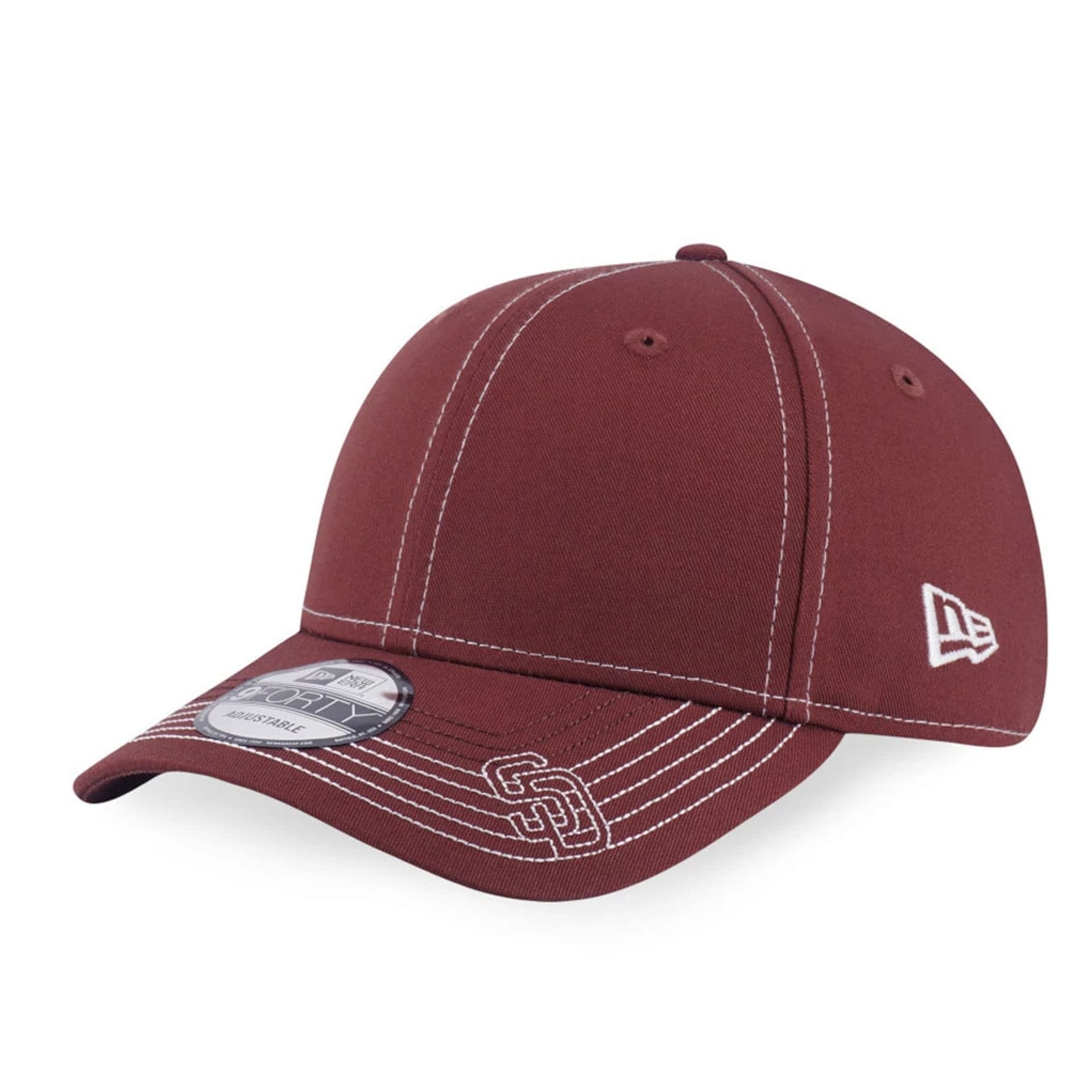 Pictured is this MLB Contrast Stitching San Diego Padres 9FORTY cap in brown. 1