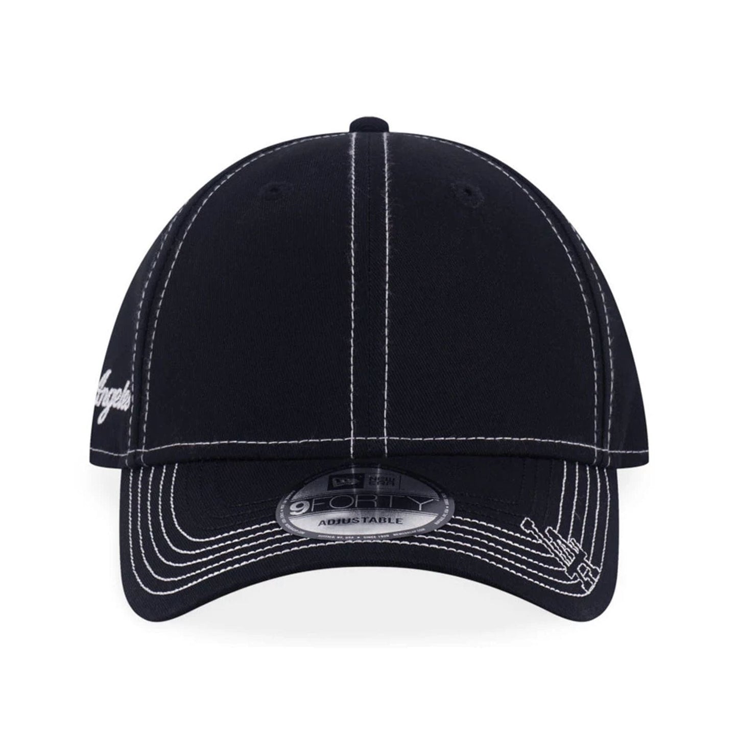 Pictured is this MLB Contrast Stitching LA Dodgers 9FORTY cap in black. 2