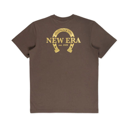 The model is wearing this New Era Year Of The Horse T-Shirt in brown. 2