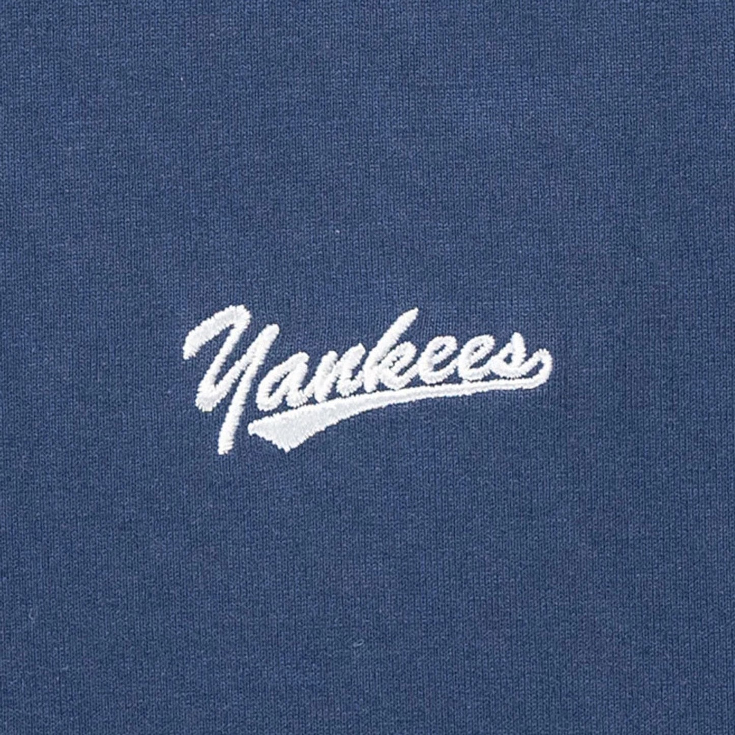 The Male model is wearing New York Yankees MLB Patchwork Blue T-Shirt 3