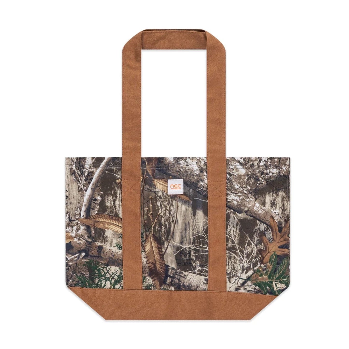 This is a New Era Earthy Skin Real Tree Edge Tote Bag 1