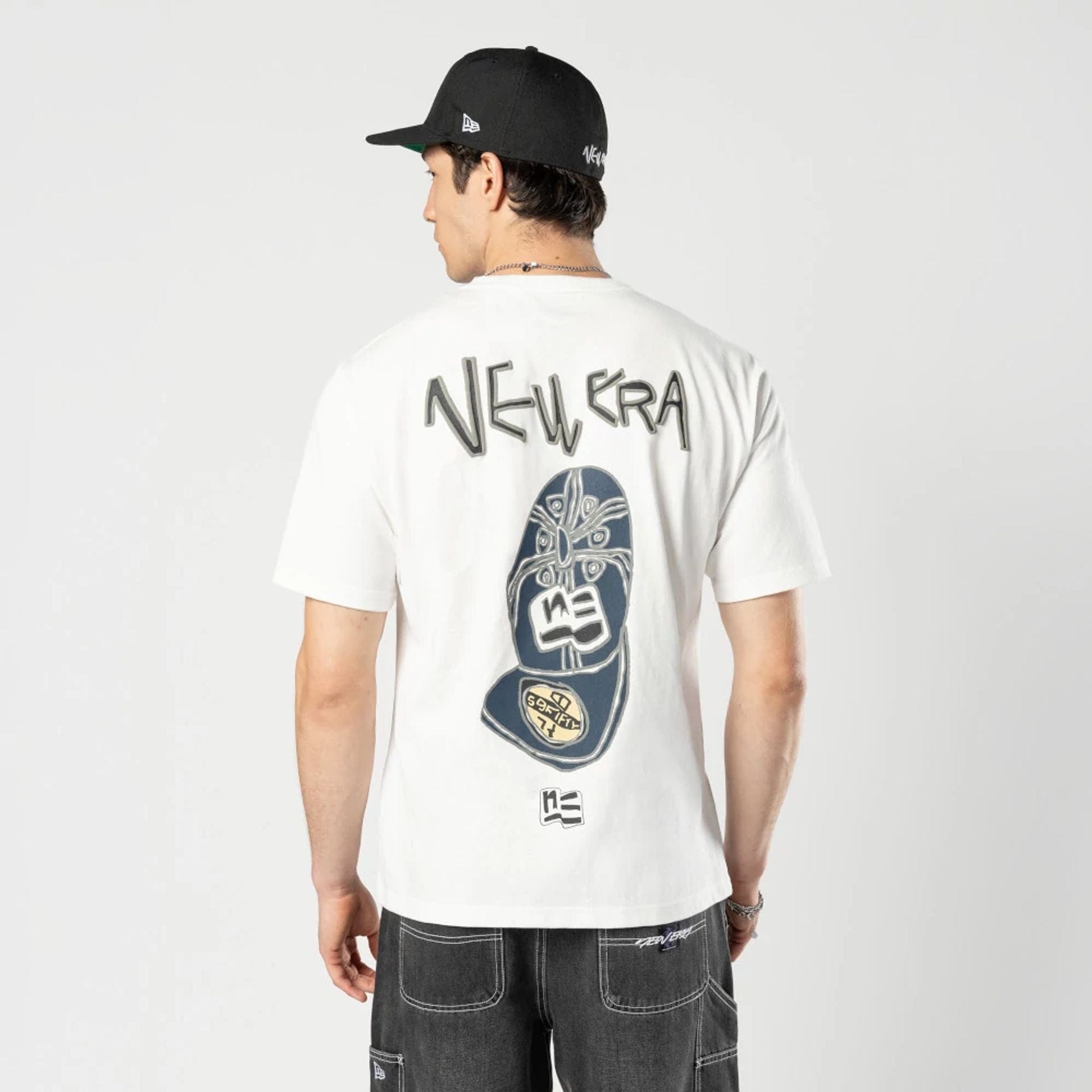 The Male model is wearing Ochiai Shohei Office Cream T-Shirt 2