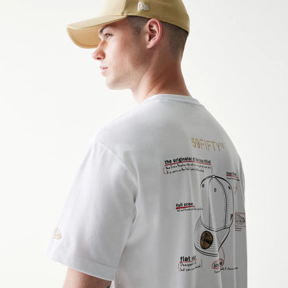 The Male model is wearing 59FIFTY Fitted Cap Description White T-Shirt 5