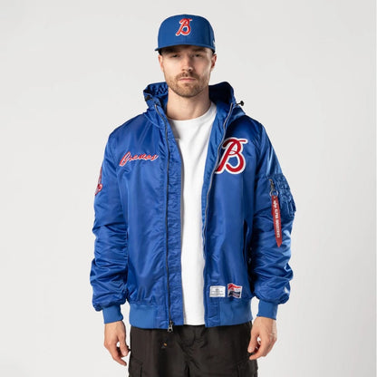 The Male model is wearing Leon Bravos LMB X Alpha Blue Jacket 1