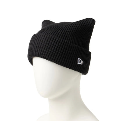 This is a  New Era Black Rib Knit Beanie Hat 1
