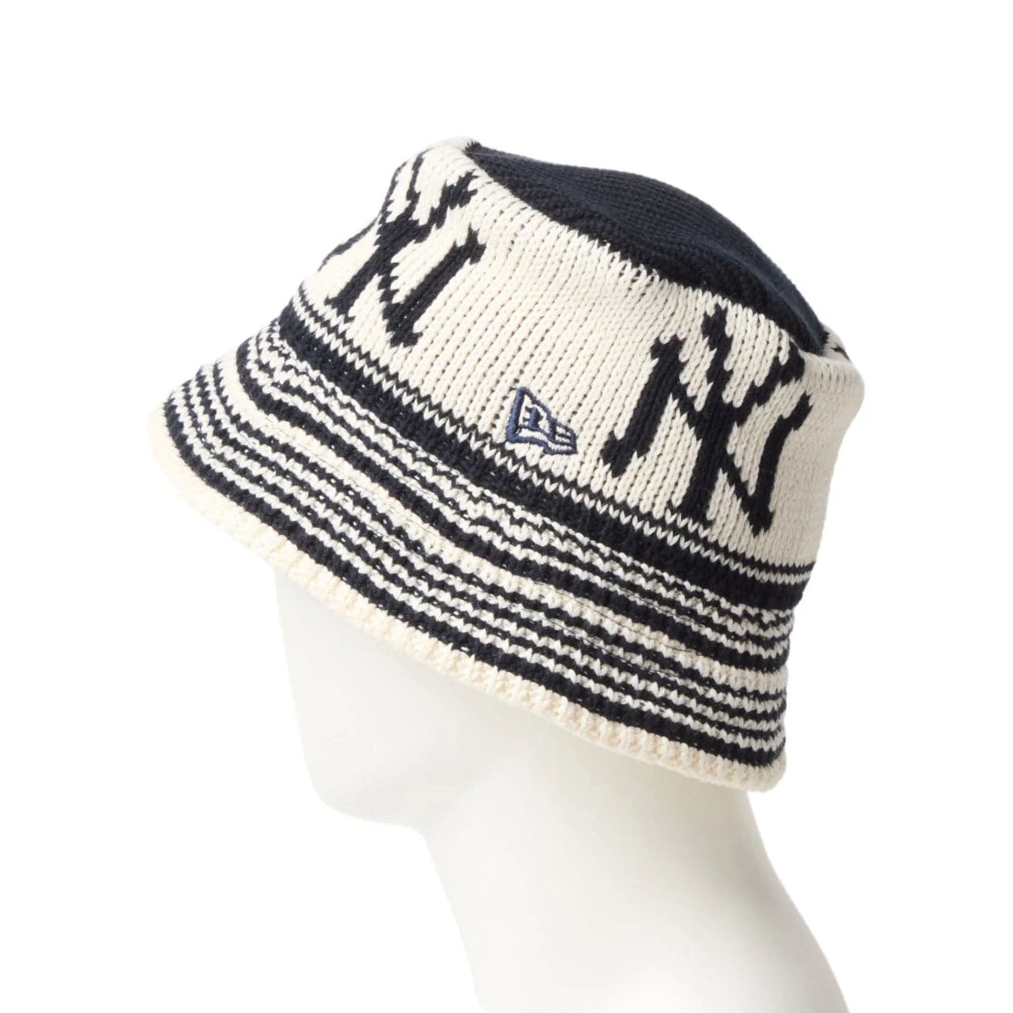This is a New York Yankees MLB Knit Cream Bucket Hat 3