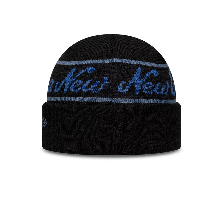 This is a New Era Black Visor Knit Beanie Hat 6