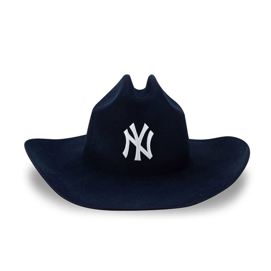 Pictured is this MLB Wool New York Yankees Rolled Brim Fedora hat in navy. 2