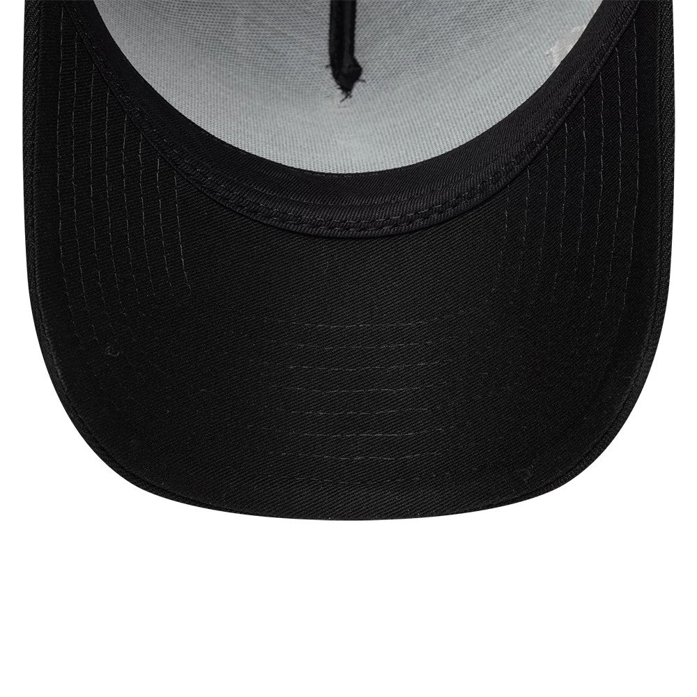 Pictured is this New Era Essential 9FORTY A-Frame cap in black. 7