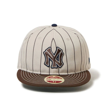 This is a New York Yankees MLB Heritage Stripe Brown 59FIFTY Fitted Cap 2