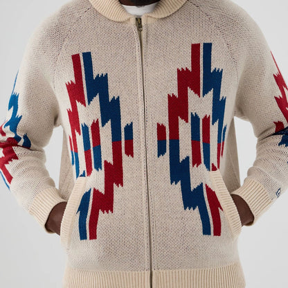 The Male model is wearing  New Era Organic Cowichan Natural Cardigan  3