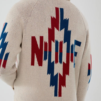 The Male model is wearing  New Era Organic Cowichan Natural Cardigan  5