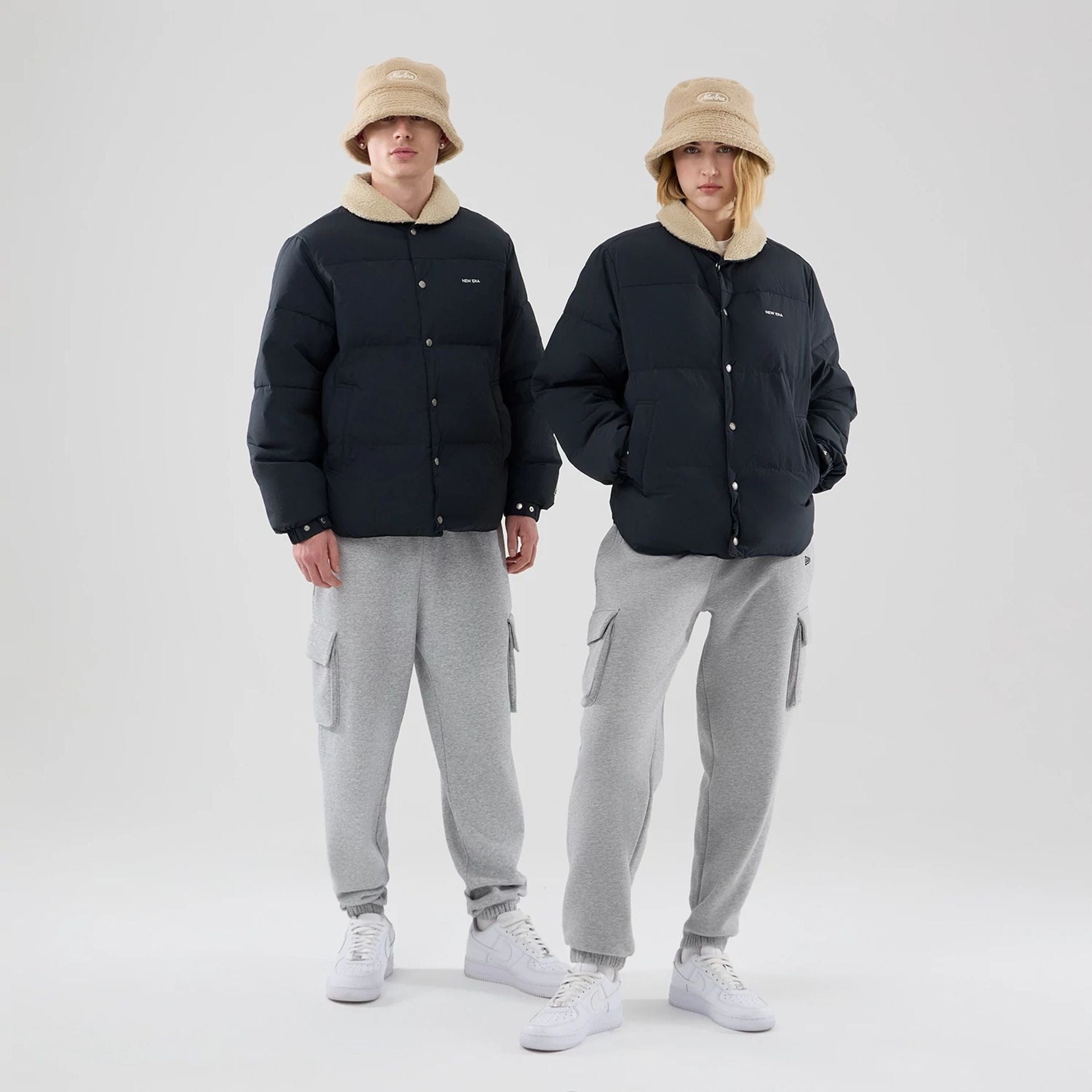 The Male model is wearing  New Era Organic Boa Neck Navy Jacket  1