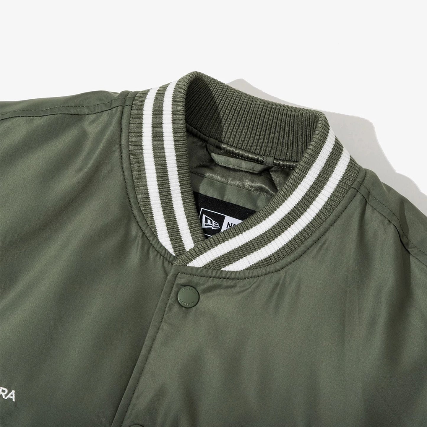 The Male model is wearing New York Yankees MLB Green Stadium Jacket  4