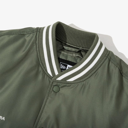 The Male model is wearing New York Yankees MLB Green Stadium Jacket  4