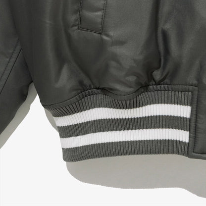 The Male model is wearing LA Dodgers MLB Grey Stadium Jacket  7