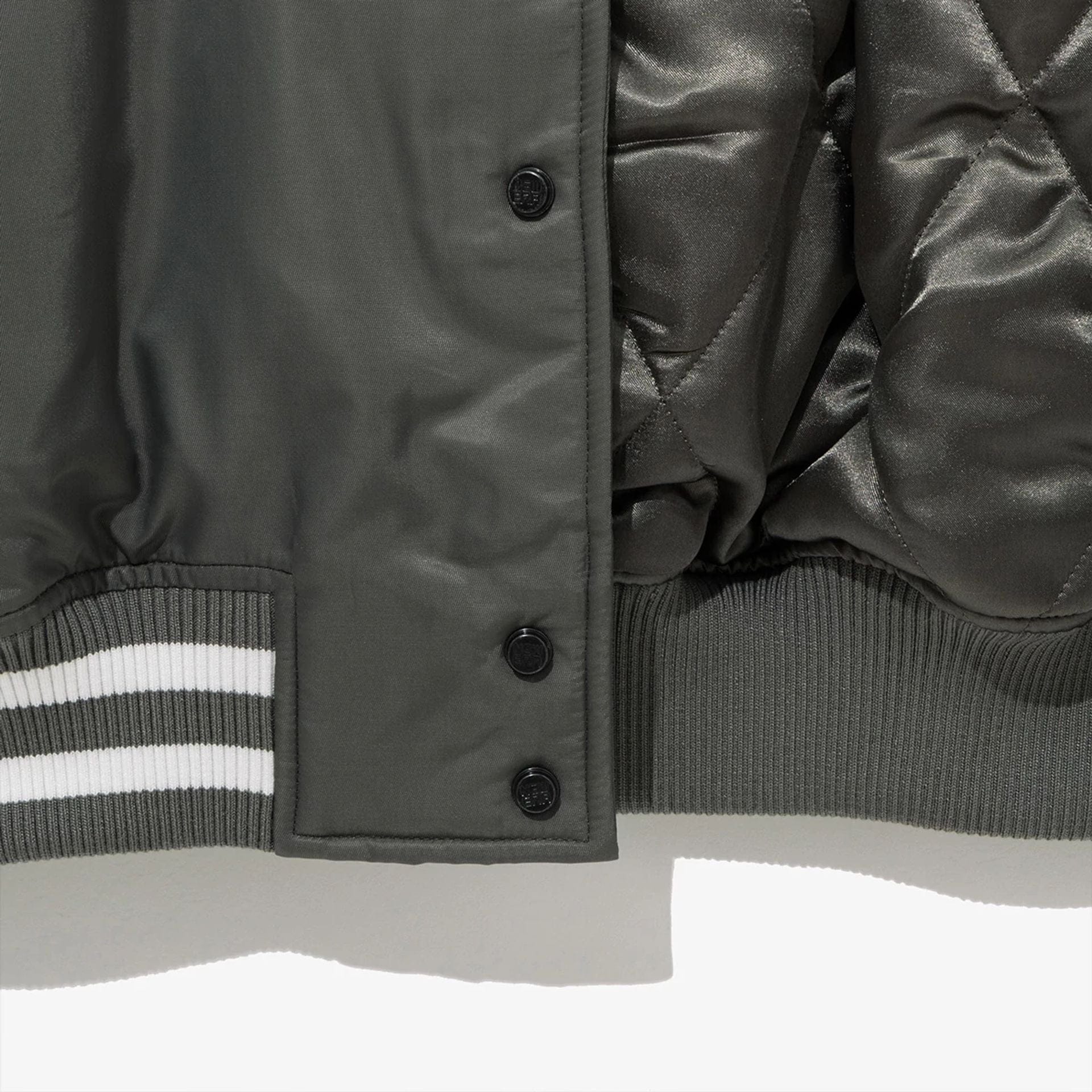 The Male model is wearing LA Dodgers MLB Grey Stadium Jacket  9