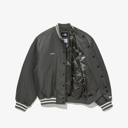 The Male model is wearing LA Dodgers MLB Grey Stadium Jacket  3