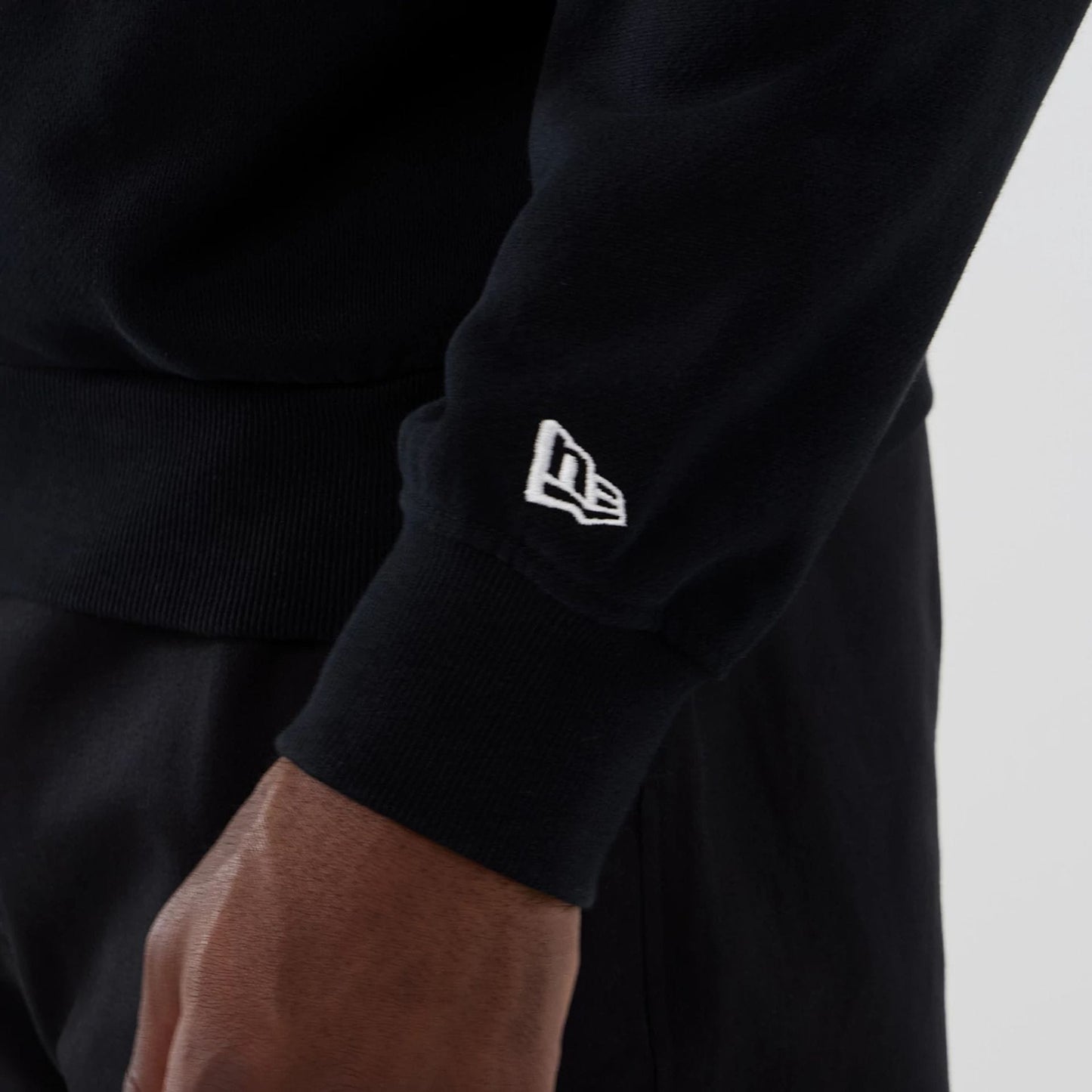 The Male model is wearing New York Yankees MLB Black 1/4 Zip Sweater 5