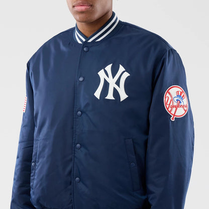 The Male model is wearing New York Yankees MLB Authentic Navy Stadium Jacket  5