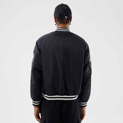 The Male model is wearing Chicago White Sox MLB Authentic Black Stadium Jacket  2