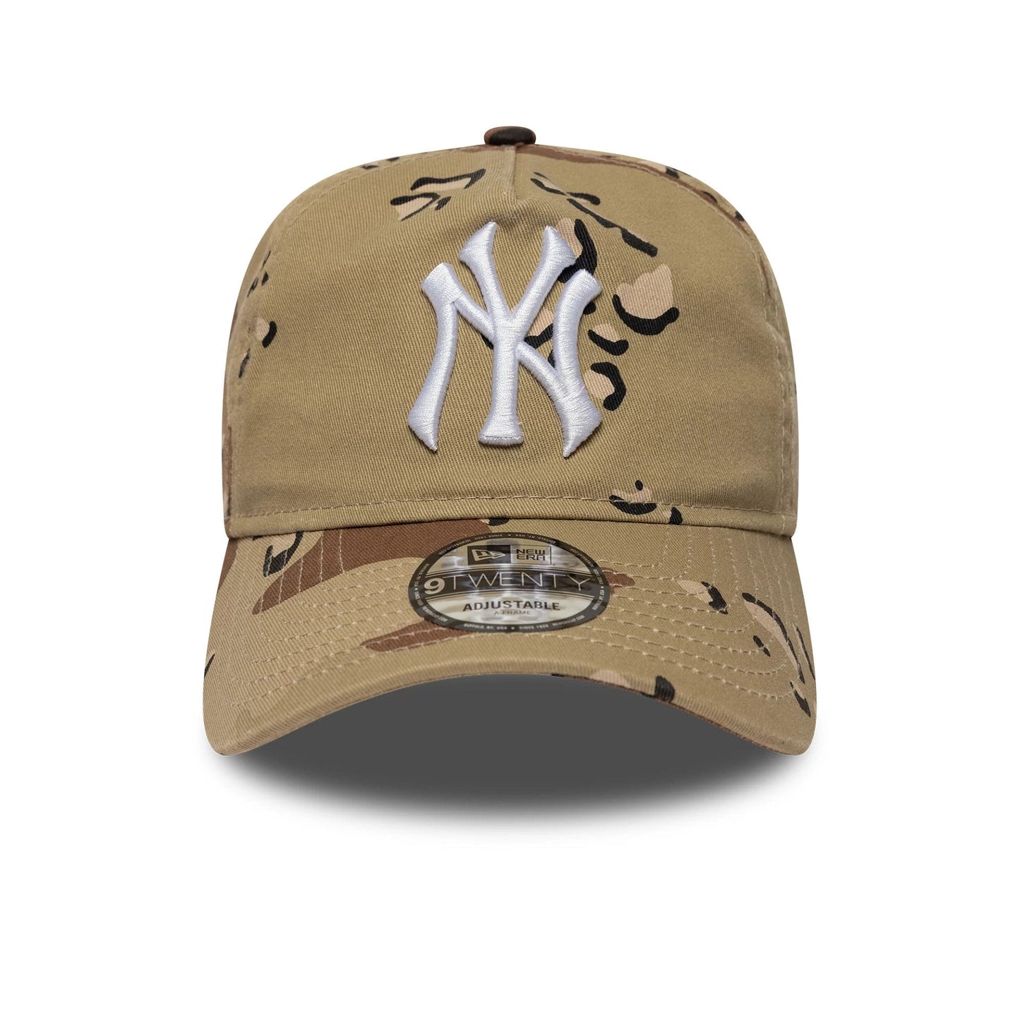 Pictured is this MLB Camo Reserve New York Yankees 9TWENTY A-Frame Adjustable cap in Desert Camo. 2