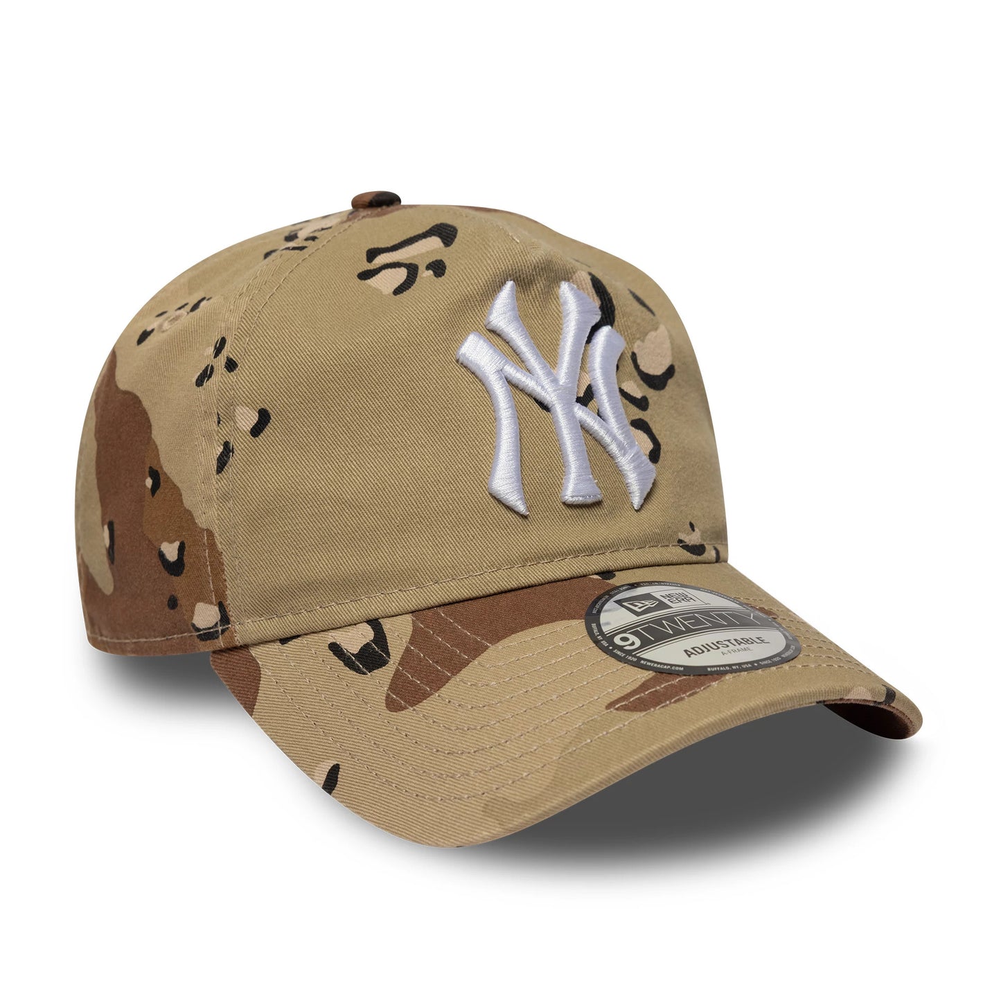 Pictured is this MLB Camo Reserve New York Yankees 9TWENTY A-Frame Adjustable cap in Desert Camo. 3