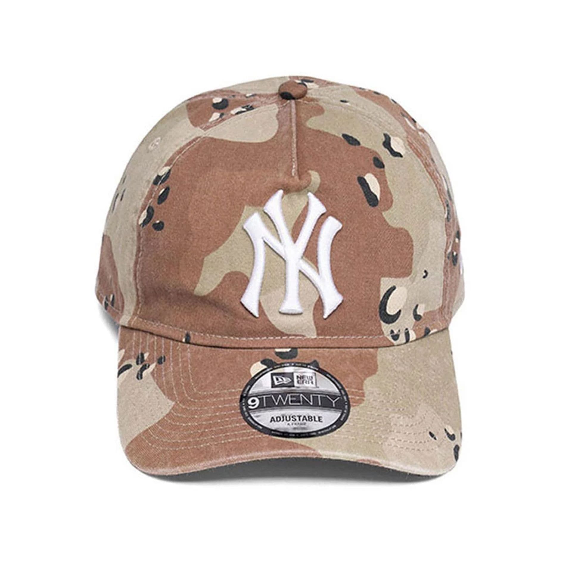Pictured is this MLB Camo Reserve New York Yankees 9TWENTY A-Frame Adjustable cap in Desert Camo. 2