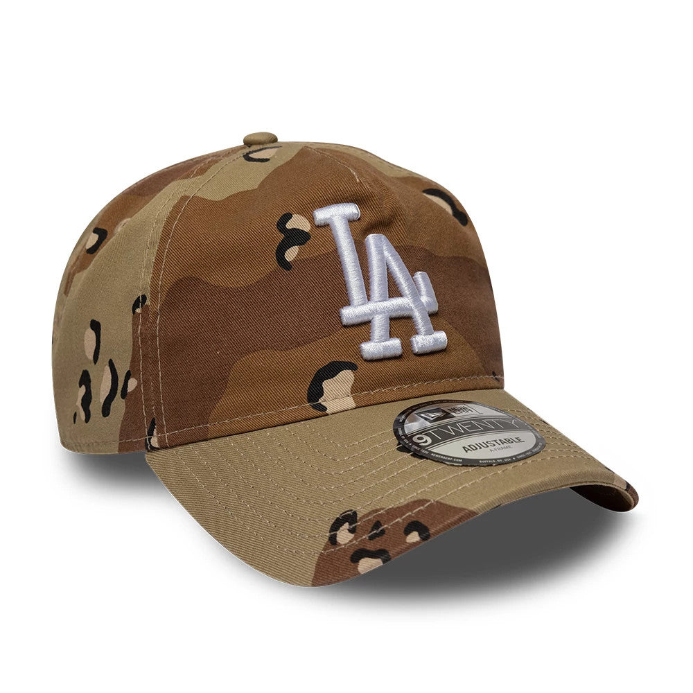Pictured is this MLB Camo Reserve LA Dodgers 9TWENTY A-Frame Adjustable cap in Desert Camo. 3