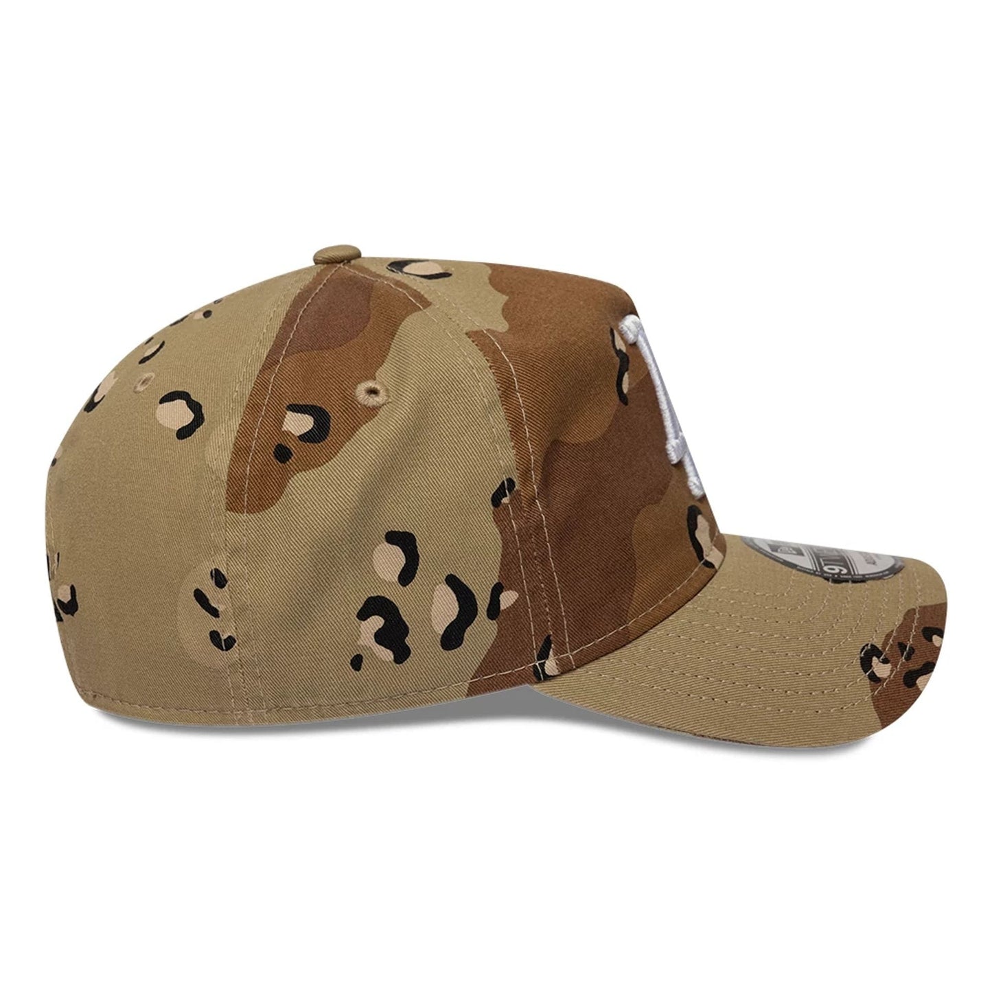 Pictured is this MLB Camo Reserve LA Dodgers 9TWENTY A-Frame Adjustable cap in Desert Camo. 5