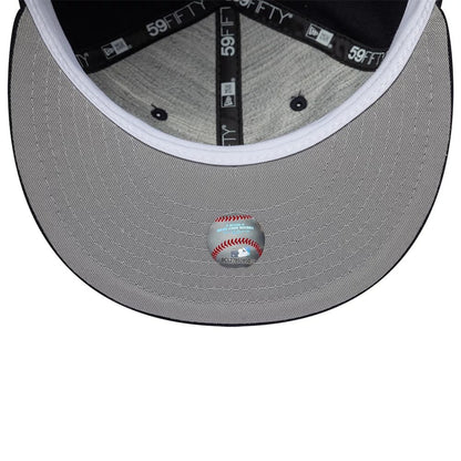 Pictured is this MLB Soft Buckram New York Yankees 59FIFTY Fitted cap in navy. 2