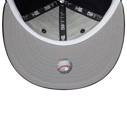 Pictured is this MLB Soft Buckram Boston Red Sox 59FIFTY Fitted cap in navy. 2