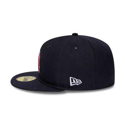 Pictured is this MLB Soft Buckram Boston Red Sox 59FIFTY Fitted cap in navy. 6