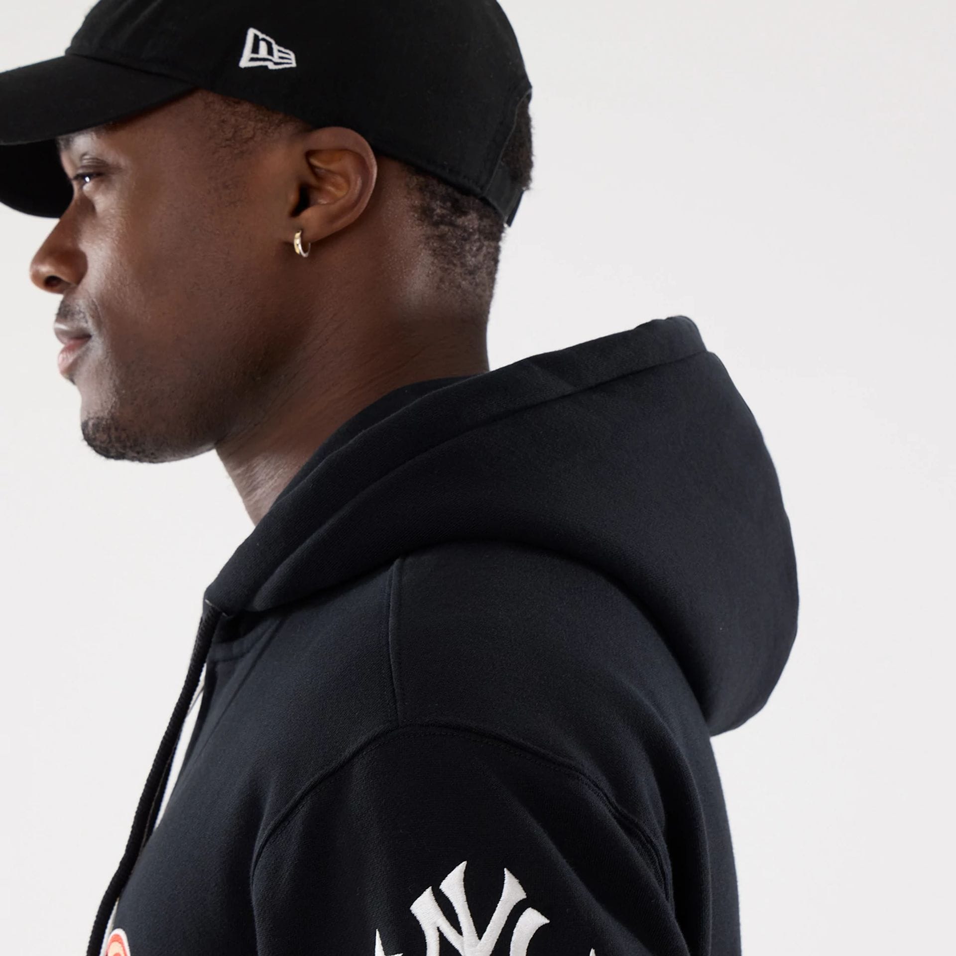 MLB Word Art New York Yankees Black 2 Way Full Zip Hoodie | NEC EU