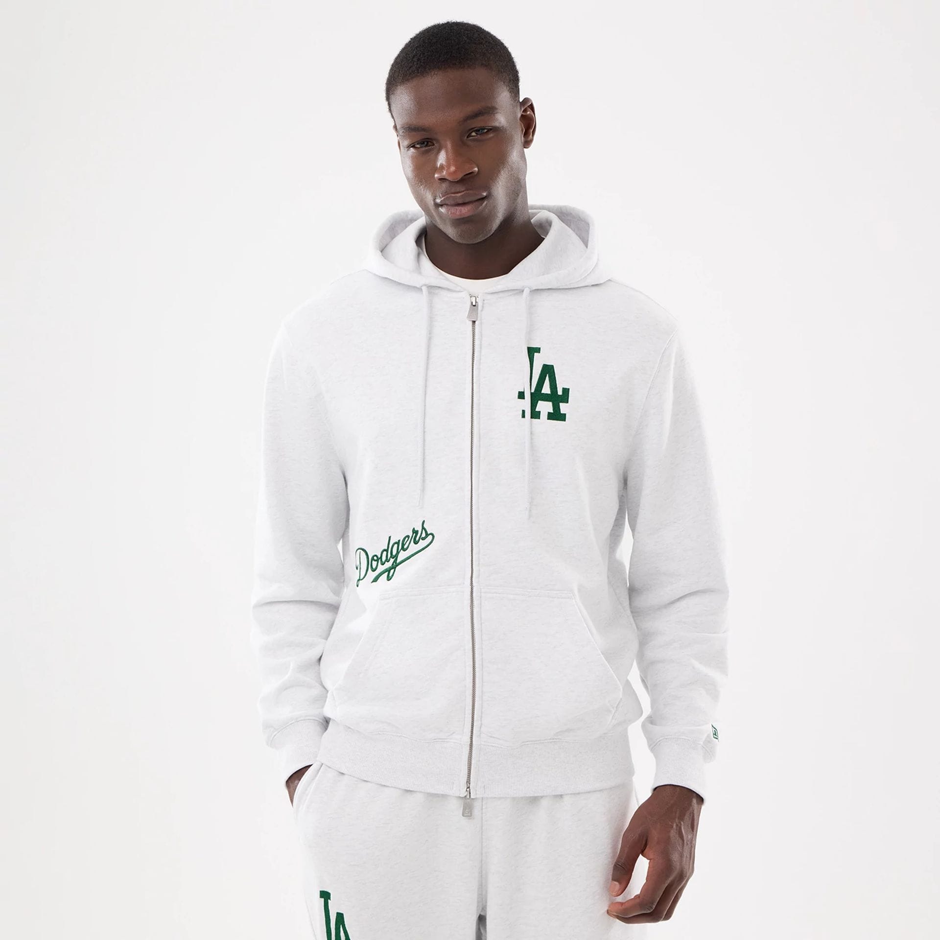 MLB Comfort LA Dodgers Grey 2 Way Full Zip Hoodie | NEC EU