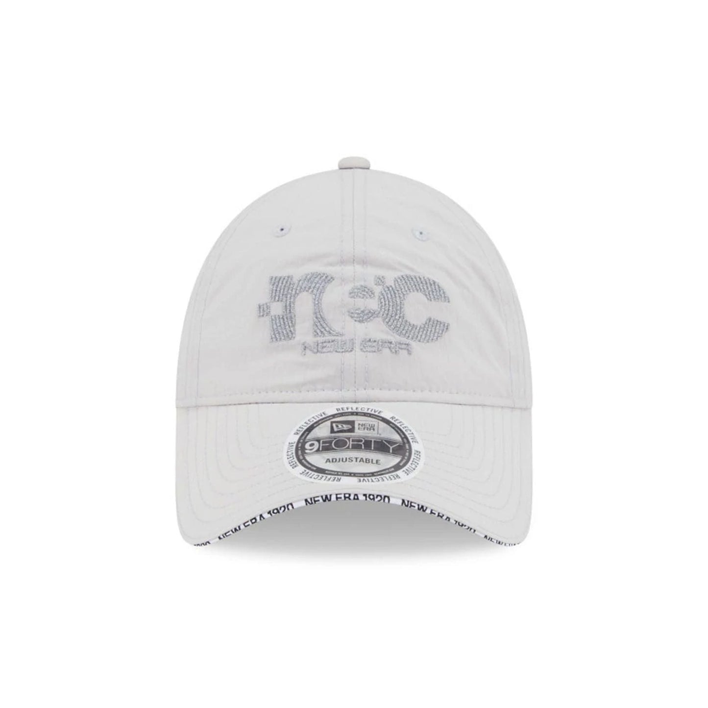 Pictured is this New Era NEC Logo 9FORTY Unstructured cap in White. 3