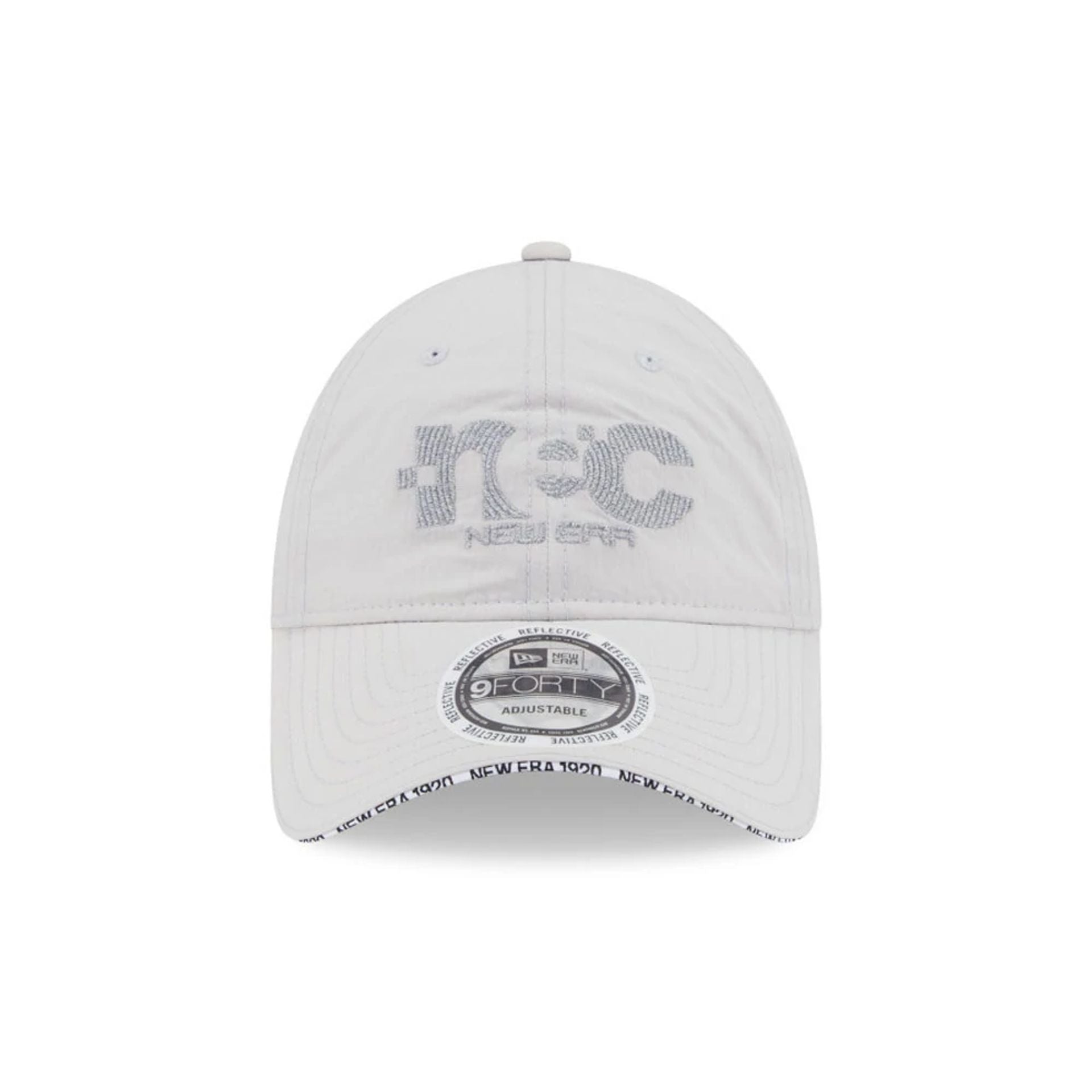 Pictured is this New Era NEC Logo 9FORTY Unstructured cap in White. 3
