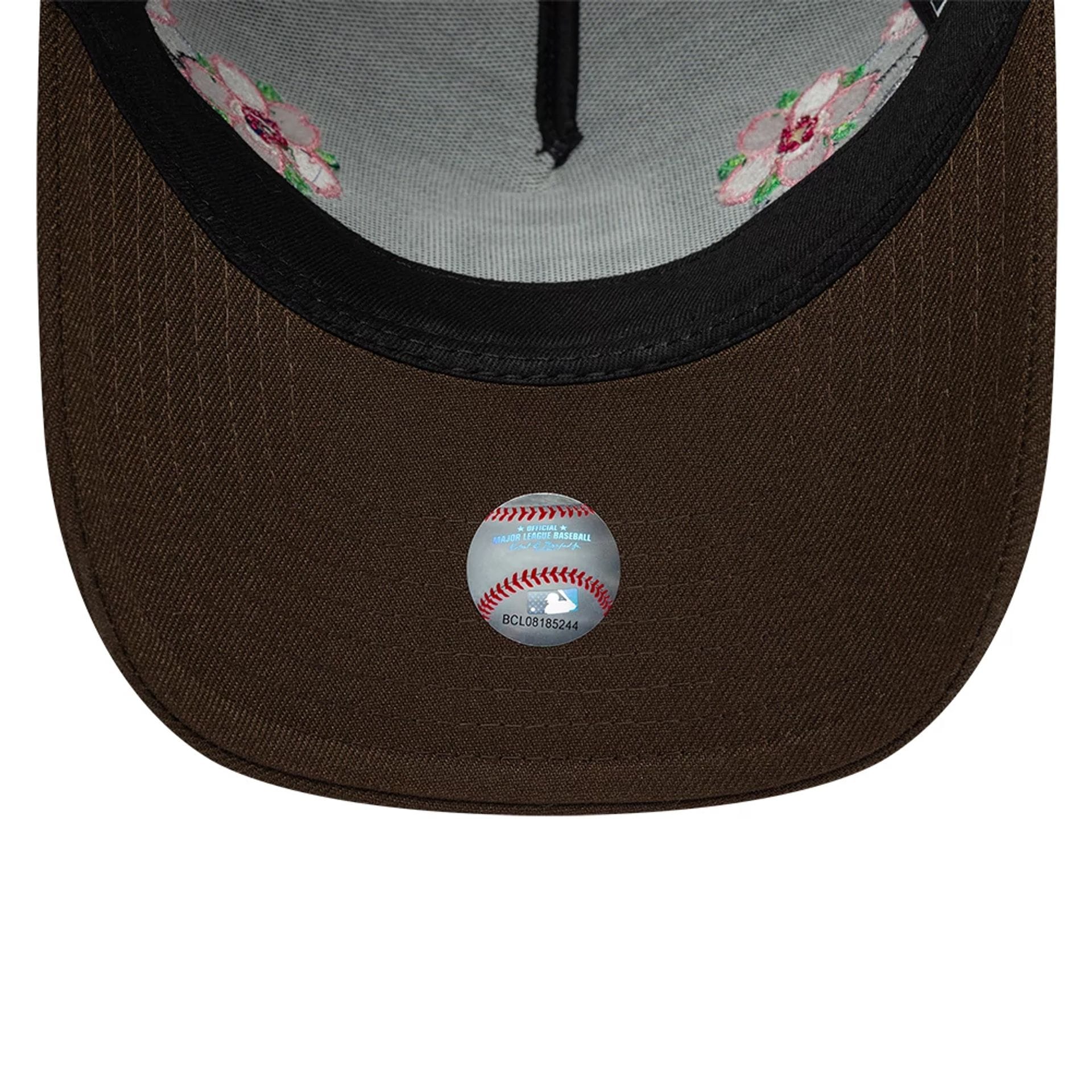 Pictured is this MLB Sakura San Diego Padres 9FORTY A-Frame cap in dark brown. 7
